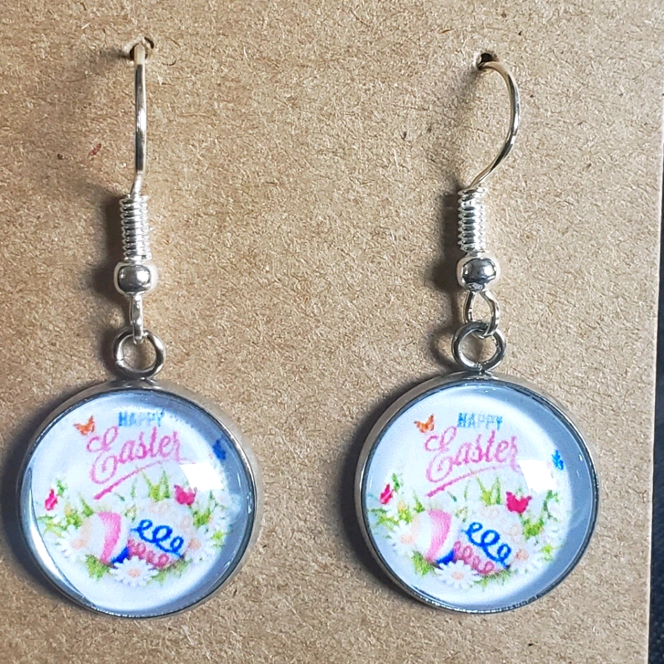 16mm Dangle Stud- Happy Easter